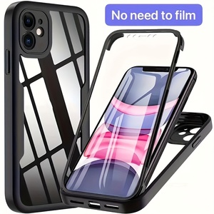 CHAOYIDIAN 360 Étui transparent intégral pour <span class=keywords><strong>iPhone</strong></span> <span class=keywords><strong>11</strong></span> 12 13Pro 14 15 Pro Max, protection intégrale avant et arrière - Product Image 4