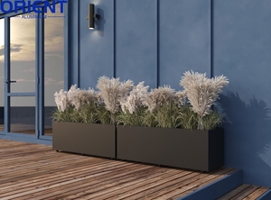 Grande jardinière rectangulaire en métal Pots <span class=keywords><strong>de</strong></span> fleurs <span class=keywords><strong>de</strong></span> jardin Boîtes en métal Pots <span class=keywords><strong>de</strong></span> fleurs <span class=keywords><strong>de</strong></span> jardin extérieurs - Product Image 2