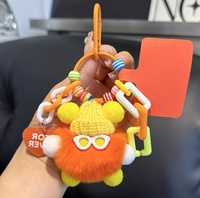 Pendentif en peluche de dessin animé Coal Monster, modèle porte-clés DIY T-088, jouet en peluche mignon, breloque pour sac, sac à dos, téléphone