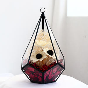 Modernes Indoor Home Decor Blumentopf Geometrisches <span class=keywords><strong>Polygon</strong></span> glas <span class=keywords><strong>Terrarium</strong></span> für saftiges Farn Air Plant Metal - Product Image 2