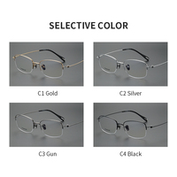 Gafas de Titanio 80921, Monturas Ópticas de Titanio con Memoria, para Uso Diario, para Hombre y Mujer