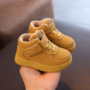 Petites chaussures blanches de sport en cuir PU de haute qualité pour enfants garçons étudiants chaussures montantes décontractées baskets - Product Image 4