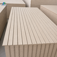 Panneau rainuré en MDF plaqué mélaminé E1 15-18mm 4x8ft, vente directe usine, style moderne