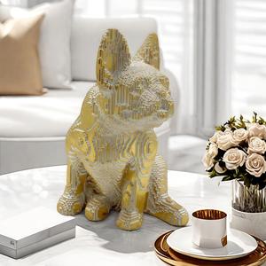 ของตกแต่งโต๊ะทำงาน งานฝีมือเรซิ่นอีพ็อกซี่ ดีไซน์ทันสมัย สร้างสรรค์ หรูหราเบาๆ สำหรับห้องนั่งเล่น รูปปั้นบูลด็อกแบบตัวต่อ งานศิลปะพื้นบ้าน - Product Image 4