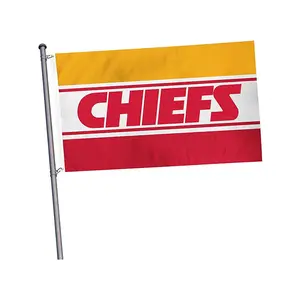 2024 Bestseller individuelle Chiefs Fußballteam USA Champions Geschenkflagge 3 × 5 Fuß wanddekorations-Outdoor-Banner