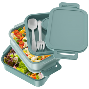 Fabricant professionnel, commande en gros, boîte à lunch bento en plastique hermétique personnalisée, couleur au choix, compatible micro-ondes, avec étiquette privée - Product Image 2
