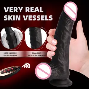 Large Remote-controlled Electric Black False Penis Female Sex Toy Adult Masturbation Vibrator Female Couple Sex Toy