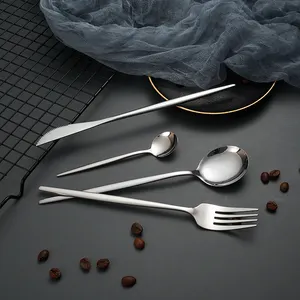 Wedding 24 Pcs Gold Flatware Sets Fourchette Stainless Spoon Fork Gold Cutlery Flatware Set Dinnerware Flatware
