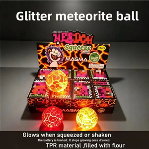 NeeDoh Magma Smack, Juguete Antiestrés Luminoso con Textura de Lava y Meteorito, Bola de Apretar - Product Image 3