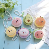 Dompet Koin Buah Gantungan Kunci Lucu Ramah Lingkungan, Dompet Mini Kawaii Alpukat Semangka, Gantungan Dompet Kecil Lembut Isi Bantal
