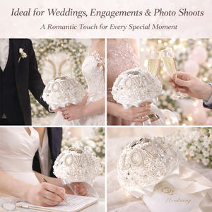 Bouquet de Mariée Style Occidental en Gros, Roses Artificielles, Fleurs pour la Mariée, Bouquet de Jetée Européen <span class=keywords><strong>et</strong></span> Américain Simulé - Product Image 6