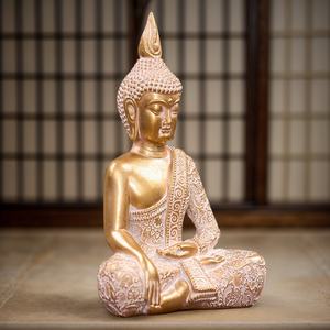 Decorazione per lo studio della casa di Buddha cinese Witt statuetta di Buddha di lusso con luce di Buddha con decorazione artigianale regalo di inaugurazione della casa - Product Image 6