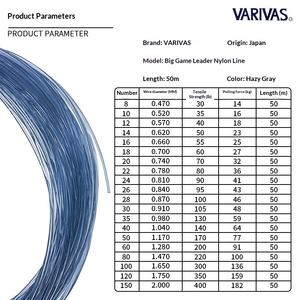 <span class=keywords><strong>Fil</strong></span> <span class=keywords><strong>de</strong></span> pêche monofilament en nylon VARIVAS Japon, 50 m, anti-emmêlement, pour la pêche au thon en mer, ligne <span class=keywords><strong>de</strong></span> pêche pour gros objets - Product Image 2