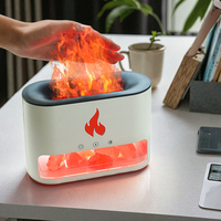 Diffuseur de flamme 3D blanc et noir, humidificateur ultrasonique, décoration d'intérieur, aromathérapie, alimentation USB, faible bruit, portable, en plastique