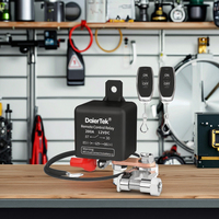 Interrupteur de coupure d'alimentation étanche à distance 12V 200A pour moto, voiture, bateau, caravane avec pince de batterie et deux clés