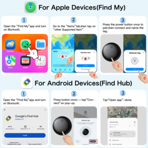 Rastreador de Objetos Inteligente Compatible con <span class=keywords><strong>Apple</strong></span> Find My y Google Find Hub, Etiqueta Antipérdida Impermeable IP67 para Equipaje, Llaves, Mascotas y Niños - Product Image 4