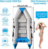 Bateau gonflable pour 4 à 5 personnes, bateau de pêche pour adultes, Kayak gonflable avec pompe à Air et pagaie en aluminium
