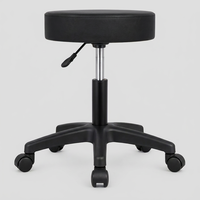 Tabouret de bar JOHOOFURNITURE en cuir PU noir, siège rond, hauteur réglable, fabriqué en Chine, pour comptoir de restaurant