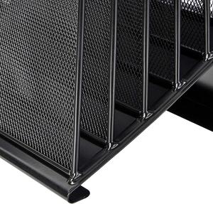 Organisateur <span class=keywords><strong>de</strong></span> fichiers <span class=keywords><strong>de</strong></span> <span class=keywords><strong>bureau</strong></span>, solide, en fil <span class=keywords><strong>de</strong></span> métal noir, maille, trieuse inclinée à cinq niveaux - Product Image 2