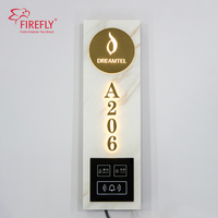 Plaque de signalisation d'hôtel moderne de luxe avec numéro de chambre et système DND - Contrôle tactile intelligent, résistante à l'eau et éclairée pour les hôtels 5 étoiles