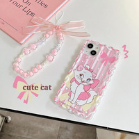 Convient pour Apple 11/14/15pro 2025. Étui de téléphone iPhoneXR élégant et mignon avec cordon Mary Cat, anti-chute, coque souple