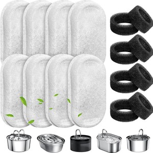 Cartouches filtrantes pour fontaine à eau pour animaux de compagnie, élément en éponge rectangulaire, charbon actif de 2.99x1.69 pouces, pour mangeoires d'eau pour chiens et chats - Product Image 5