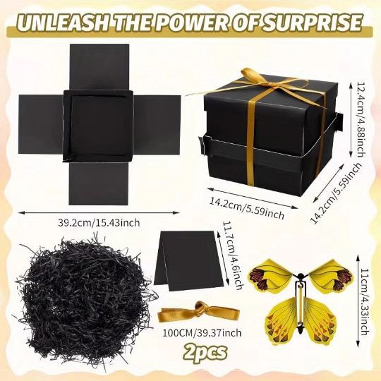 Boîte papillon noire pure