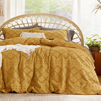 Parure de lit d'hôtel 3 pièces en microfibre 100 % coton, coupe américaine, qualité supérieure, 100 fils/cm², anti-boulochage, style classique, personnalisable