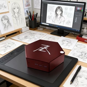 Mini PC Rojo Vino, Soporte Gráfico, Pantalla 4K <span class=keywords><strong>para</strong></span> Estudio de Ilustración y Diseño de Pintura Digital Ligera - Product Image 2