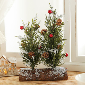 Decoración de escritorio, decoración de repisa, Decoración de mesa de comedor, árbol de <span class=keywords><strong>Navidad</strong></span> Mini, árbol artificial de <span class=keywords><strong>Navidad</strong></span> con bayas y piñas - Product Image 3