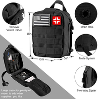 Trousses de premiers soins pour le camping 142 pièces d'équipement et de survie professionnel avec pochette Molle pour le camping et l'aventure en plein air