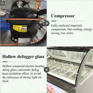 Réfrigérateur d'affichage de crème glacée dure à 18 plateaux Hôtel utilisé Congélateur automatique italien Gelato <span class=keywords><strong>Vitrine</strong></span> Thaïlande - Product Image 3