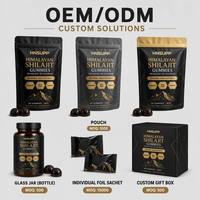 Gummies de Shilajit de l'Himalaya Marque Blanche OEM 3000mg avec Ashwagandha 75% Acide Fulvique Soutien Énergétique Sans Sucre Végétalien Adulte 60 unités