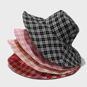 Chapeau de soleil tendance à large bord à carreaux pour femme, pliable, idéal pour le printemps, les voyages en extérieur, l'été, les vacances à la mer, la plage, style décontracté, type pêcheur - Product Image 3