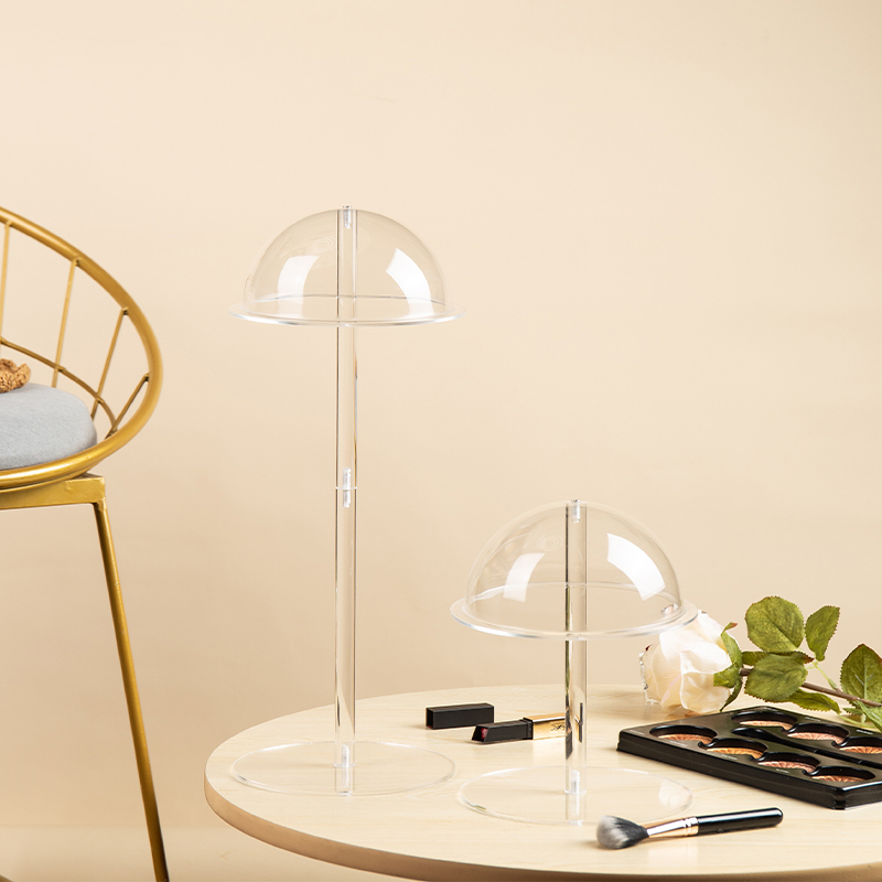 Adjustable Hat Display Stand - Stainless Steel, Gold Finish, Portable For Multiple Hat Styles