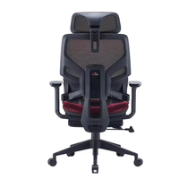 Chaise de bureau ergonomique de haute qualité en contreplaqué classique avec appui-tête entièrement en maille, design moderne et contemporain, roulettes pivotantes