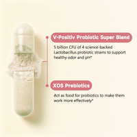 Capsules Probiotiques Véganes Marque Blanche 5 Milliards de UFC Mélange de Quatre Souches de Lactobacillus pour le Soutien de la Flore Vaginale et le Bien-être Féminin