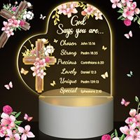 Noël acrylique veilleuse cadeau chrétien inspirant religieux LED veilleuse Bible verset décor pour église de mariage