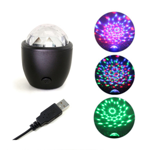 Boule disco <span class=keywords><strong>multicolore</strong></span> 3W alimentée par USB, lumières magiques pour fête d'anniversaire, concert, mini lumières de scène - Product Image 2