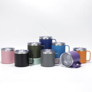 12oz thép cách điện đôi tường chân không Cốc Cốc du lịch cốc cà phê có tay cầm và nắp trượt - Product Image 1