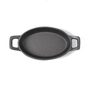 Sartén <span class=keywords><strong>de</strong></span> <span class=keywords><strong>Hierro</strong></span> <span class=keywords><strong>Fundido</strong></span> Ovalada Pequeña <span class=keywords><strong>de</strong></span> 6 x 3.8'' <span class=keywords><strong>para</strong></span> Servir Individualmente, Mini Cacerola <span class=keywords><strong>para</strong></span> Hornear, Asar, Cocinar y Grillar - Product Image 1