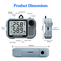 Enregistreur de données de température et d'humidité RS485 Modbus avec batterie au lithium rechargeable et stockage de données en masse pour l'enregistrement de données en laboratoire et en pièce