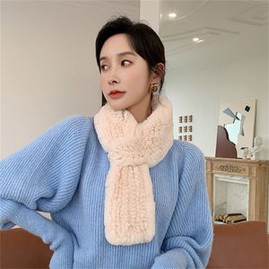 Bán chạy nhất tùy chỉnh mùa đông của phụ nữ lông Khăn Choàng Khăn Choàng đẹp Rex thỏ <span class=keywords><strong>pompon</strong></span> khăn với người đàn ông thực sự của kéo dài lông lựa chọn hàng đầu - Product Image 2