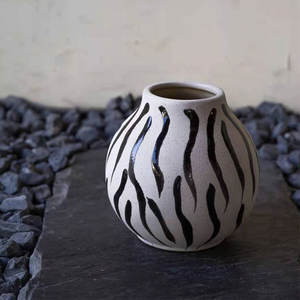 Modern Minimalist Versatile <strong>Zebra</strong> Stripes <strong>Vase</strong> Ceramic Decorative Dining Table Ornaments Ceramic &amp; Porcelain Floor <strong>Vase</strong> - Product Image 2