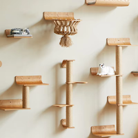 Meilleure Vente : Meuble Mural Moderne pour Chat – Arbre à Chat en Bois avec Échelles et Griffoir – Étagères Murales de Luxe pour Chat
