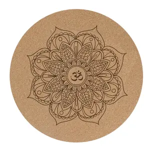 Round Yoga Mat Non-slip Natural Rubber Cushion Floor Mat Carpet Meditation Mat Cork