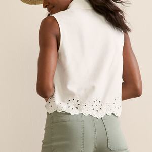 Blusas Casuales Cortas y Elegantes de Verano para Mujer, Blusas con Bordado de Moda, Blusas con Volantes para Dama - Product Image 3