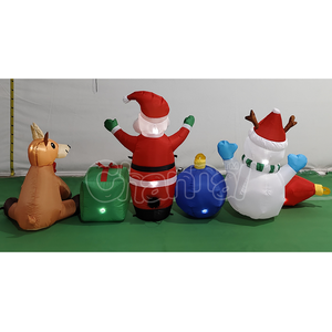 Decoración Navideña Personalizable, Inflable <span class=keywords><strong>de</strong></span> Santa Claus con Muñeco <span class=keywords><strong>de</strong></span> Nieve, Decoración Navideña Inflable para Interiores y Exteriores - Product Image 4