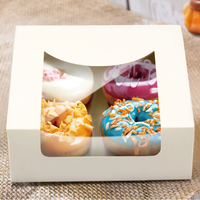 Boîte à pâtisserie en papier kraft jetable avec fenêtre, personnalisable avec logo imprimé, pour desserts, biscuits, boulangerie, emballage alimentaire à emporter