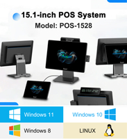 OCOM POS-1528, terminal de point de vente super fin de 15,1 pouces, système de caisse enregistreuse pour restaurant, supermarché